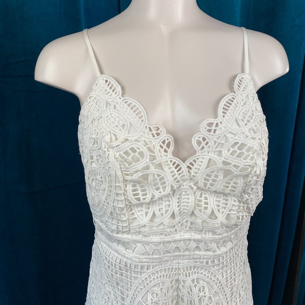 Bardot Versailles Eyelet Lace White Jumpsuit - Picture 3 of 9